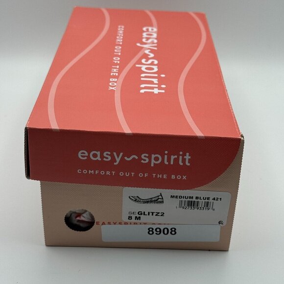 Easy Spirit Glitz Blue Knit Slip-On Comfort Shoes 8 M Lightweight Ultra Flexible - Picture 8 of 10